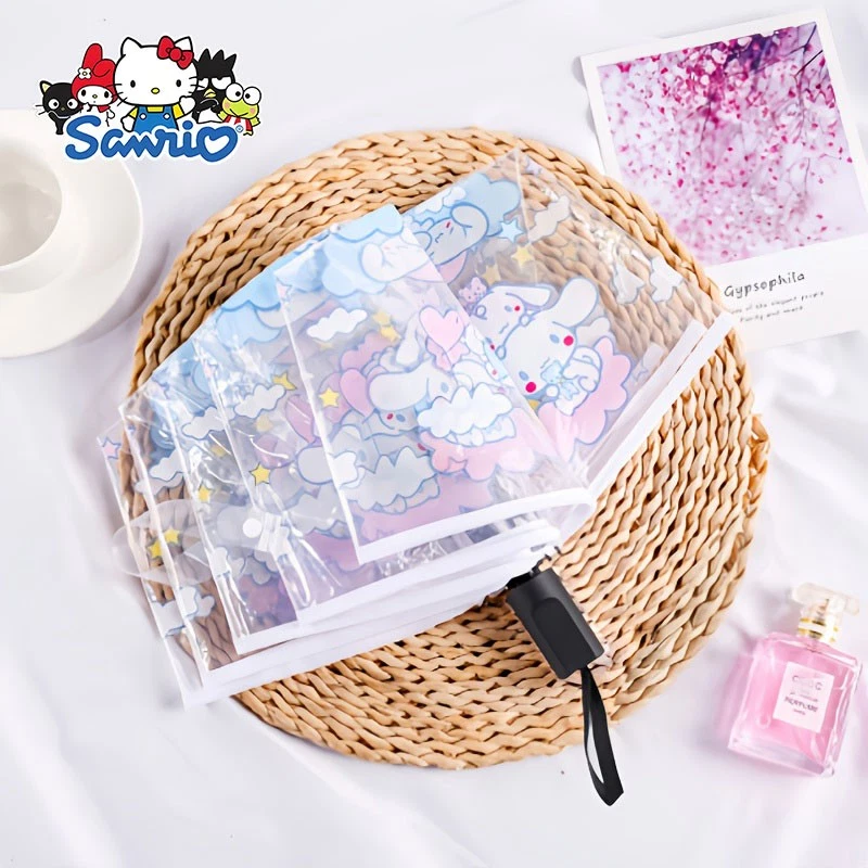 Paraguas Transparente Automático Dibujos Animados Plegable Paraguas Lindo Paraguas Infantil Foto 3 de 4