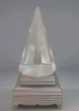 Crystal Glass Pyramid/Obelisk Color LEDS Base Spiritual or Aesthetic Piece 1990s