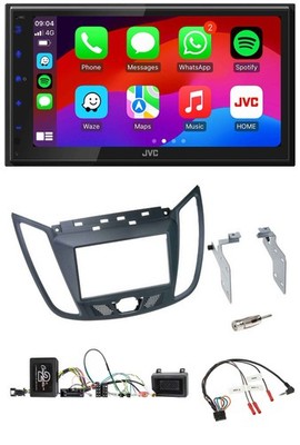 JVC Bluetooth USB Lenkrad 2DIN DAB Autoradio für Ford C-Max ab 2011 grau