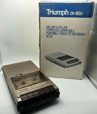Vintage 1980s Triumph CR-1620 Computer Cassette Recorder Sinclair Boxed -Working