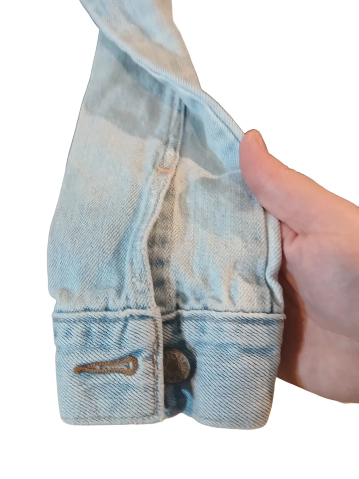 Chaqueta Jean Abercrombie Auténtica Vintage Denim Bordada Floral Juvenil Mediana Foto 3 de 4