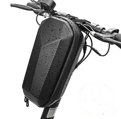 Black E Scooter Handlebar Bag - Secure  - Waterproof  - Hard Shell