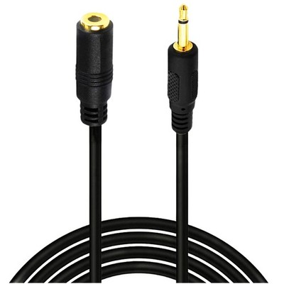 1/8'' 3.5mm Mono TS Mini Audio Plug Jack Connector Male to Female Cable Wire 3