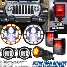 Turn Tail Lamp Combo For Jeep Wrangler Jk 2007-2018 7 Led Headlights Fog Lights