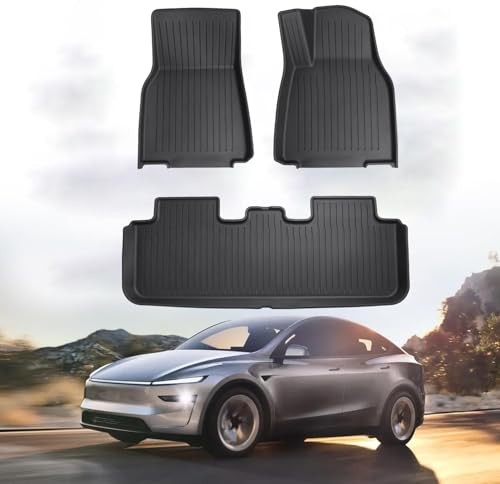 Floor Mats for New 2025 2026 Tesla Model Y Juniper 5-Seats All Weather TPE Fl...
