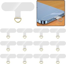 12-Piece Universal Phone Lanyard Patch - No Adhesive, Cell Strap Golden