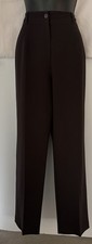 PERRI CUTTEN high waist long tailored dress PANTS in choc brown as NEW 10