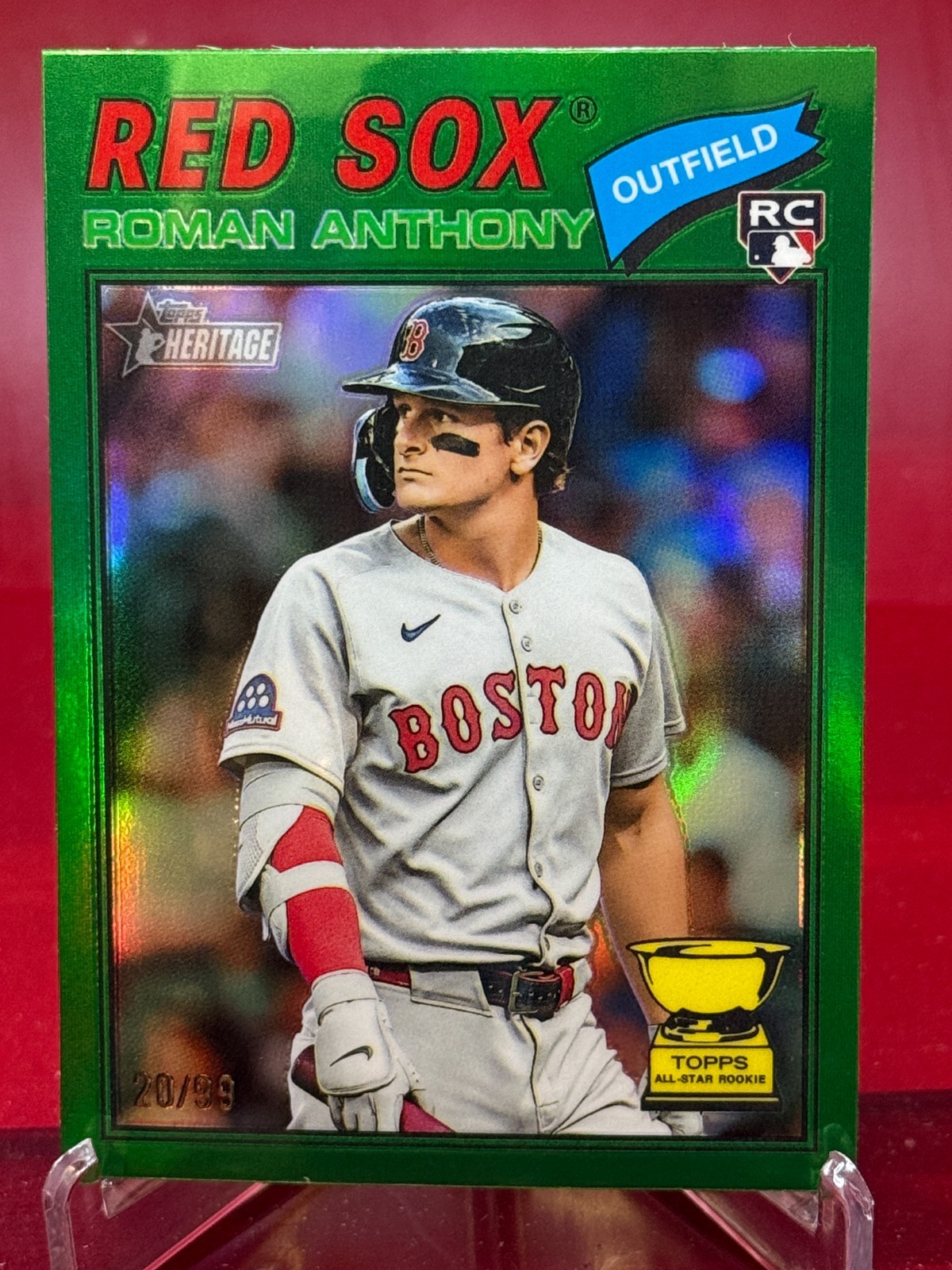 2026 Topps Heritage Chrome Roman Anthony #86 RC Green Bordered /99 - Red Sox