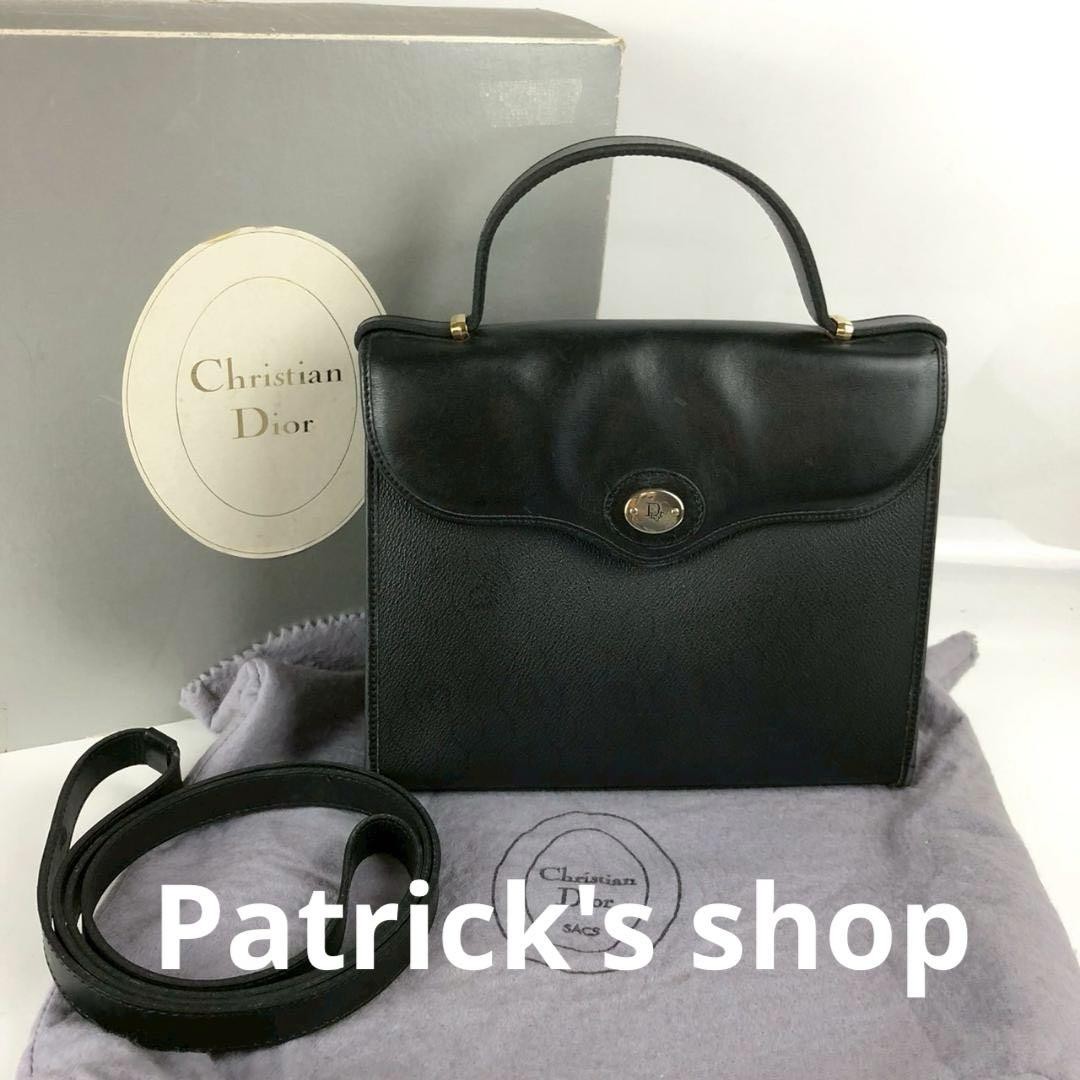 Dior Black Leather 2-Way Shoulder Bag Authentic F0510425