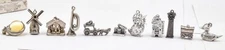 Estate Sterling Silver Lot of 20 different Charms Most 3 dimensional a few flat