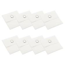 8Pcs 3x3 Inch Jewelry Pouches Velvet with Snap Button for Rings White