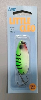 Acme Little Cleo Spoon Glow - Green Digger 2/5oz Casting Spoon C-200 FREE SHIP