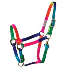 21AI Large Hilason Horse Tack Rainbow 3Ply Adjustable Nylon Halter