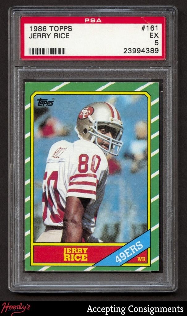 1986 Topps #161 Jerry Rice RC ROOKIE 49ers PSA 5 EX