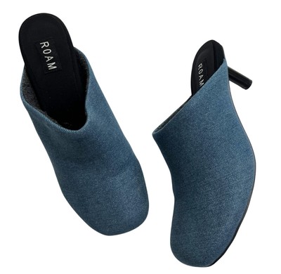 R0AM Roundhouse Mules in Denim