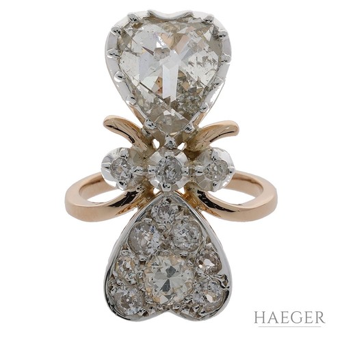 Ring in Herzform Roségold 585 / 14K mit 2,5ct Diamanten - Bild 2 von 4
