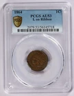 1864 1c Indian Head Cent PCGS AU 53 L on Ribbon