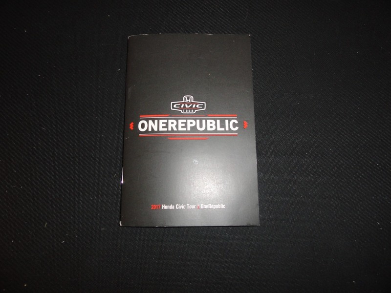 One Republic 2017 Honda Civic Tour Booklet from Concert in Michigan