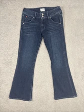 Hudson Collin Midrise Bootcut Cropped Jeans Dark Wash 26 Flap Pockets