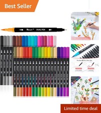 Non-Toxic 36 Color Dual Tip Markers - Ideal for Adult Coloring and Journaling