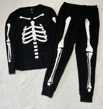 Hyde and Eek Skeleton Pajama Set Womens Small Halloween Sleepwear Bones