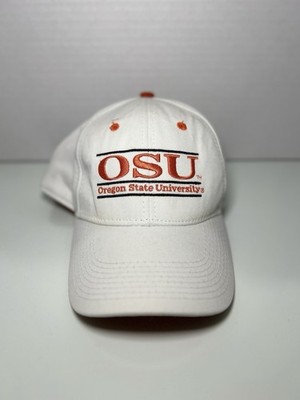 VTG 90 s Oregon State University OSU Split Bar The Game Hat Cap White/Orange