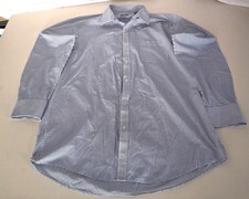 Van Heusen Men Dress Shirt Size 43 Blue White Check Plaid Long Sleeve Button Up