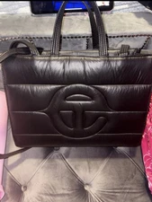 Telfar x Moose Knuckle Medium Puff Shopper Tote Black🖤