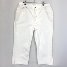 Jeanology Denim Capra Straight Leg Pants Women 12 White 100% Cotton Casual