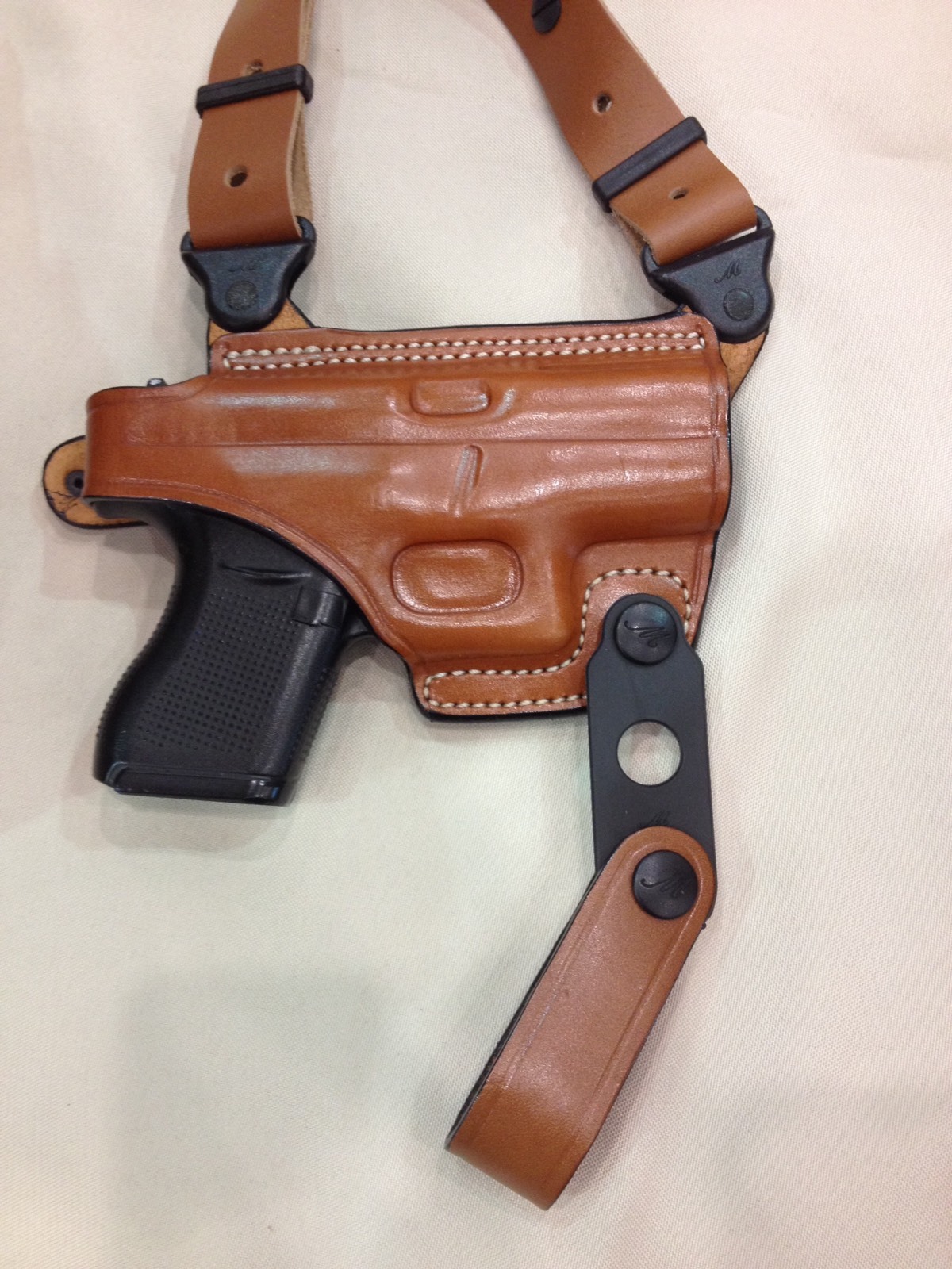 Master's Premium Leather Shoulder Holster For Glock 43 – Black, Right-Handed, #9049 BLK