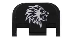Lion Engraved Slide Back Plate Aluminum Made USA for Glock GEN 1-4