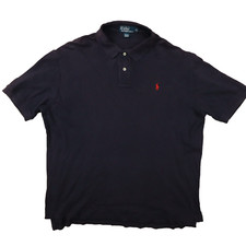Polo Ralph Lauren Vintage Polo Shirt Men's XL Navy Blue Short Sleeve Preppy