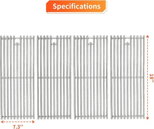 4 Pack Heavy Duty 5/16" Rod BBQ Grill Grates Replacement Parts for Blaze Grill - Picture 2 of 6