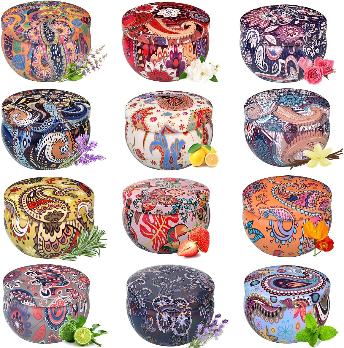 Christmas Gifts for Women Candles Set of 12, Home Scented Aromatherapy Candles w