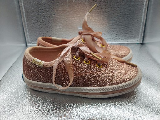 Kate Spade Kids Keds Champion Glitter Pink Sneakers Rose Gold Size 6M Shoes