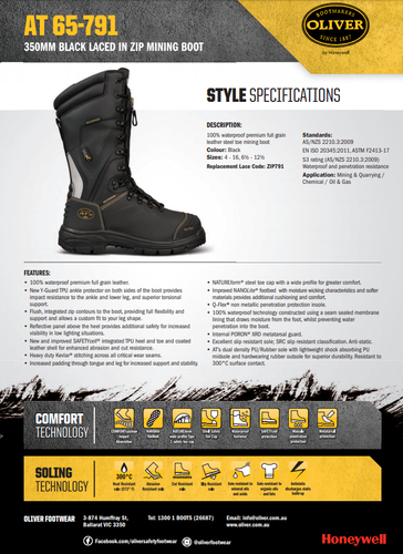 Oliver 65791, AT's Steel Toe Safety Mining Work Boots. Chemical Resistant NEW - 第 8/8 張圖片