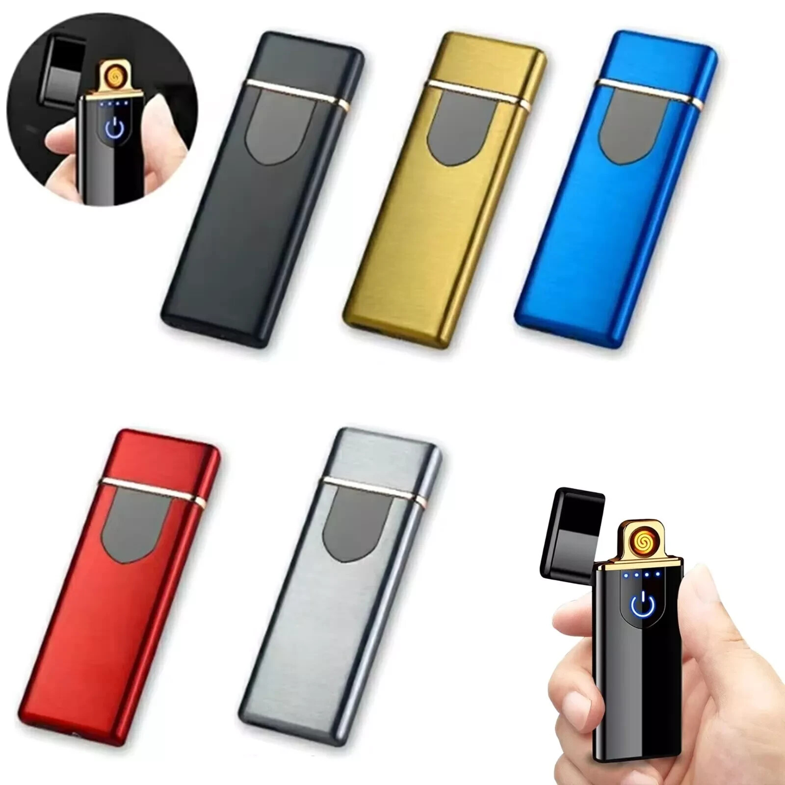 USB Rechargeable Electric Lighter &ndash; Windproof Double-Sided Touch Induction Coil
