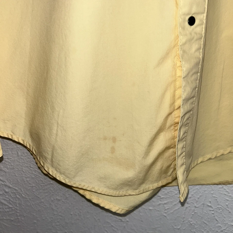 Vintage Patagonia Poly Snap Up Yellow Shirt Long Sleeve Shirt Men's Sz Large - Image 3 of 4