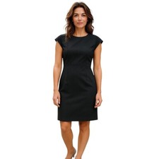 Ted Baker Dress 10 Womens Black Knee Length Bodycon Sleeveless Crew Neck Solid