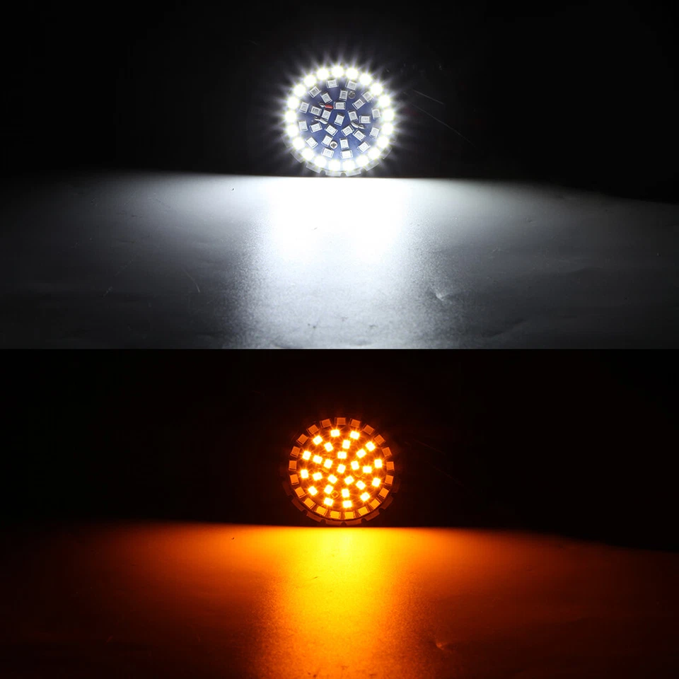 For Harley Forty Eight XL1200X 1157 48 LEDs Turn Signal Lights Bulbs White Amber - Image 4 of 4