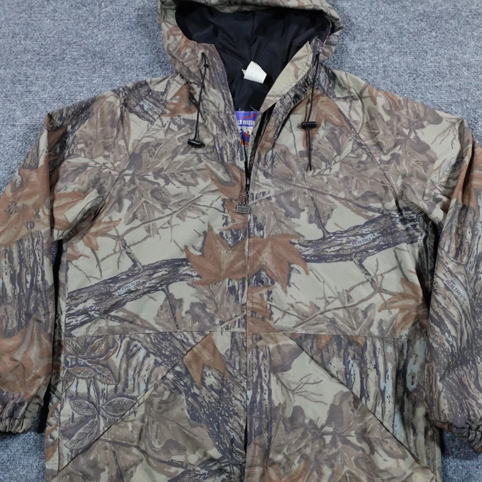 Vintage Walls Jacket L Tall Breathable Water proof Realtree Camo Hooded 12896 - Image 2 of 4