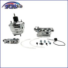 7 Dual Power Booster Chrome 1-18 Smooth Top Master Cylinder 4 Wheel Disc Disc