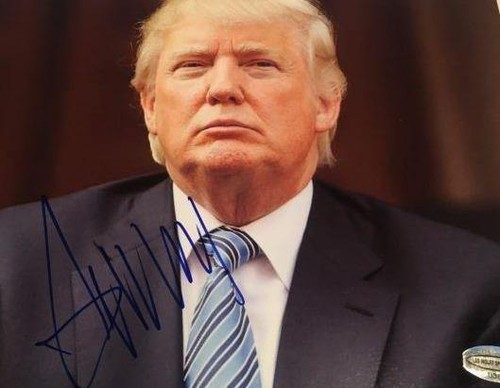 AUTOGRAFO Di Donald Trump Firmato Dal Presidente MAGA Con Cornice Personalizzata 11x14 Display B - Italia - Foto 13