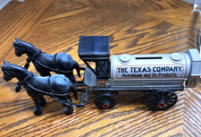 1991 Texaco Gas Tanker Bank Horse Drawn Die Cast Metal ERTL Vintage