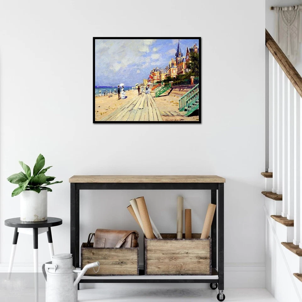 Impresiones de arte de pared de Claude Monet - Póster de la playa en Trouville - Lienzo artístico Monet Foto 3 de 4