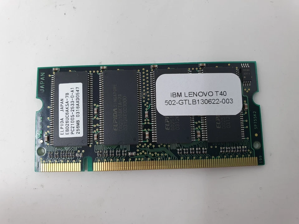 IBM ThinkPad T40 Memory RAM 256MB DDR PC2100S-2533 -0-A1 Elpida EBD26UC6AKSA-7B - Image 4 of 4