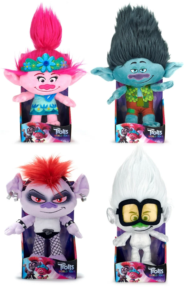 NEW OFFICIAL 10" DREAMWORKS TROLLS 2 WORLD TOUR PLUSH SOFT TOYS