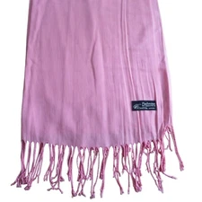 Pink Pashmina Scarf Wrap Cashmere Silk Fringe 30" x 72" New Handmade Vintage