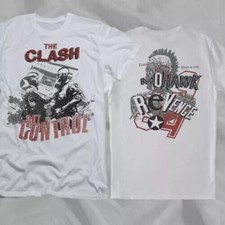 THE CLASH 80s Out of Control White 2 Sided White T-Shirt QE48578