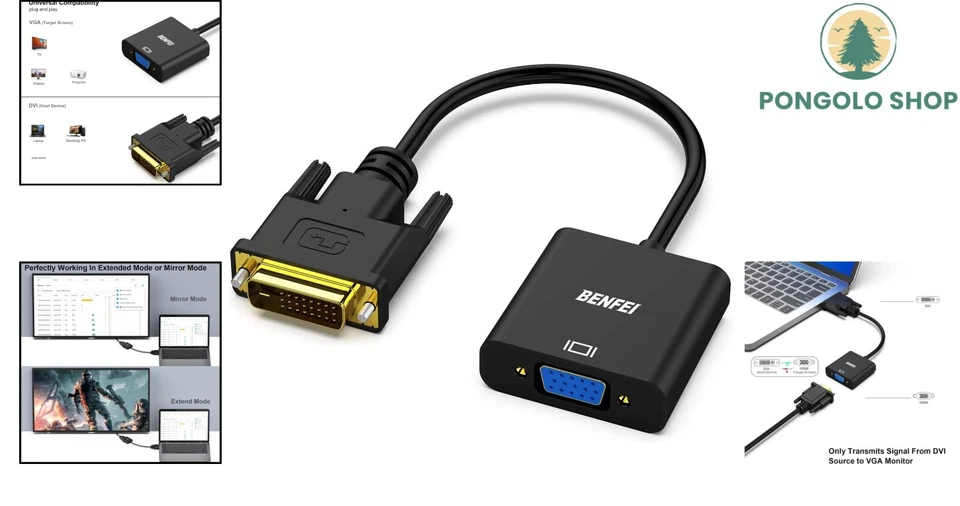DVI-D 24+1 to VGA Male-Female Adapter - High Performance Video Connection - Image 2 of 4